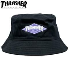 THRASHER (スラッシャー) ダイヤモンドロゴ バケットハット ブラックのサムネイル