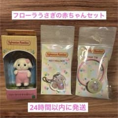 シルバニア展　フローラウサギの赤ちゃんセット(フィギュア・ゴム・キーホルダー)のサムネイル