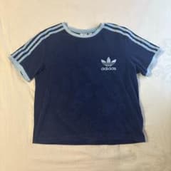 adidas オリジナルス パイル地 半袖Tシャツ ネイビーのサムネイル