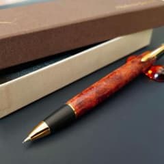 あけぼの工房】本花梨瘤杢 超極上（Flambergコラボ／シャーペン／真鍮
