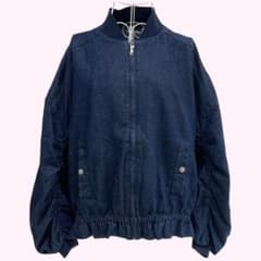 新品】ルピリアン 袖シャーリング 裾フリル ボリューム デニム 