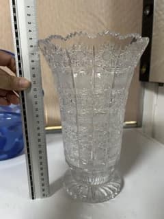 クリスタルガラス 花瓶 フラワーベース カッティングのサムネイル