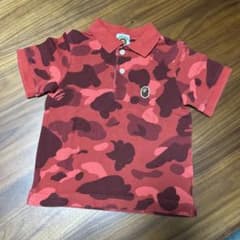 あず様BAPE KIDSカモフラージュ ポロシャツ3点セット正規品 BAPE KIDS ポロシャツ レッド カモフラ柄 100cm正規品 - メルカリ