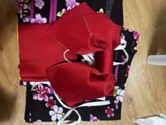浴衣 作り帯 セット 黒地 桜柄のサムネイル