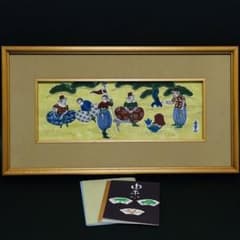 舘林源右衛門 染錦 南蛮人図 陶板 壁掛け アート 額装 パネル - メルカリ