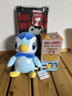 ポッチャマ ぬいぐるみ　トムとジェリードリンクボトル　ニットバッグ　3点セットのサムネイル