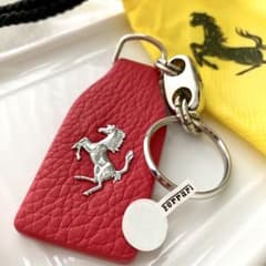 【純正品】 フェラーリ Ferrari レザー キーホルダー キーリング 赤のサムネイル