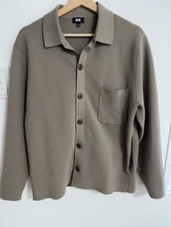 UNIQLO ミラノリブシャツカーディガン　Mサイズ　ベージュのサムネイル