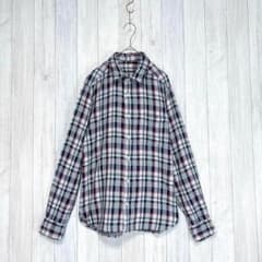 [양품 계획] 긴 소매 코튼 셔츠 겉옷 체크 무늬 면 100% M