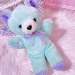Vintage Antique Bear Stuffed Animal Fancy Pastel Spank