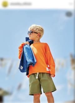 smoothyドロップショルダーニット　オレンジ Lサイズ　140相当のサムネイル