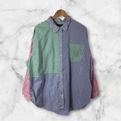 00's/vintage/長袖シャツ/ストライプ/切り替え/カラフル/マルチのサムネイル