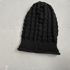黒いリブ編みニット帽 お値下け中‼️