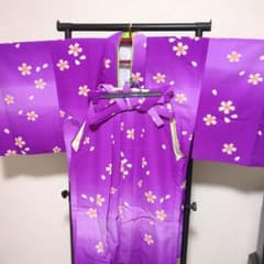紫 桜柄 半腰袴セット小柄なかた用 - メルカリ