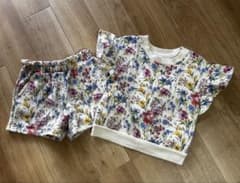 babyGAP ベビーギャップ 花柄 セットアップ 100 裏起毛 半袖フリル⁠