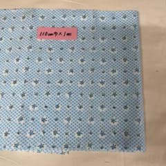 綿100% 110㎝×1m ブルー地に薔薇の花柄のサムネイル