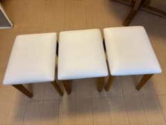 ホワイト木製ダイニングチェアベンチスツール3脚セット - メルカリ