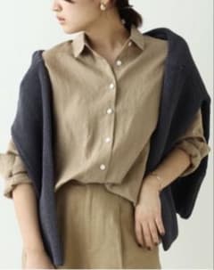 Jena espace merveilleuxリネンバッククロスシャツ