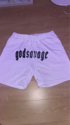 godsavage：OG LOGO SHORTS - WHITE & GREYのサムネイル