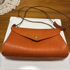 レザー ショルダーバッグ オレンジのサムネイル