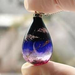現品限り】No.746 暁 雫 ネックレス 雲レジン レジンアート - メルカリ