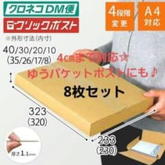 ゆうパケットポストにも！ 厚さ1～4cm変更可 ヤッコ型ケース 8枚セット