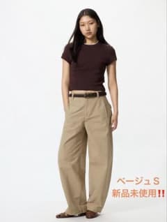 UNIQLO ジャージーパレレッグパンツ S ベージュのサムネイル