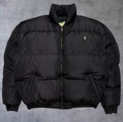 90s ラルフローレン ダウンジャケット 黒 M ヌプシ型 polo ralph 