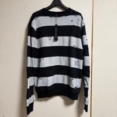 【定価10万】 AMIRI アミリ ダメージ ボーダー スウェット トレーナー 定価10万】 AMIRI アミリ ダメージ ボーダー スウェット トレーナー
