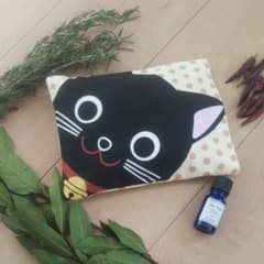 米ぬかカイロ ほっカイロ サイズ 猫 クロネコのサムネイル