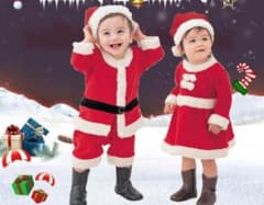 サンタ　コスプレ　クリスマス　子供用　男　女　2点セットのサムネイル