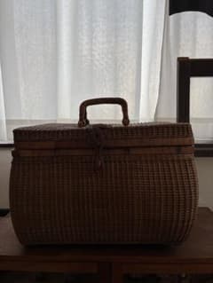 煎茶籠 大正 バスケット 籐編み アンティーク 古道具 籠 antique 煎茶籠 大正 バスケット 籐編み アンティーク 古道具 籠 antique