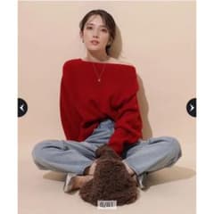 アプワイザーリッシェ　オフネックアクアラメニット　ブルーグレー　サイズ2（M相当 Apuweiser-riche（アプワイザーリッシェ）の「オフネックアクア