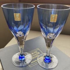 カガミクリスタル ロイヤルブルー ペアワイングラス KPS803-72-CCB