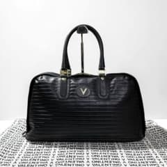 Valentino V ミニボスン ハンドバッグ 総ロゴ ゴールド金具 ブラック 