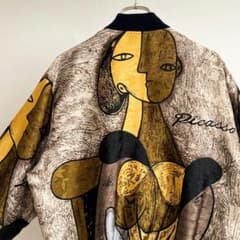 ビンテージ　picasso ピカソ　ビンテージ　サテン　ジャケット　L程度のサムネイル