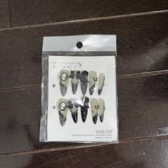 ネイルチップ ゴシック調 カメオ リボン 黒のサムネイル