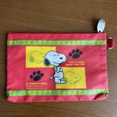 SNOOPY スヌーピー フラットポーチ レッドのサムネイル