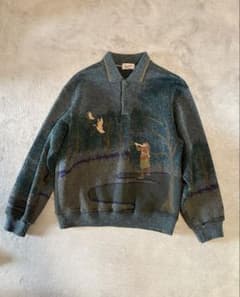古着 90's Lindbergh ポロニット 風景柄のサムネイル