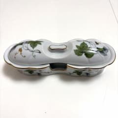 陶器製 カトラリーケース ぶどう柄 蓋付きのサムネイル