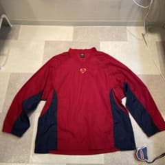 NIKE TEAM ナイロンジャケット プルオーバー レッド ネイビー L