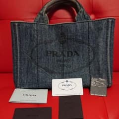 【美品】PRADA プラダ カナパ  デニム トートバッグのサムネイル