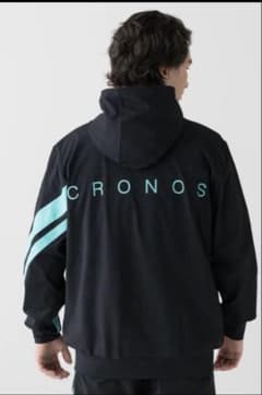 CRONOS ジップアップパーカー ブラック×ブルー - メルカリ