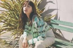 H&M// ミントグリーン バタフライ柄 クロップドカーディガンのサムネイル