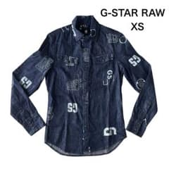 美品！　G-STAR RAW 3301 メンズ デニムスリム シャツ XS 総柄のサムネイル