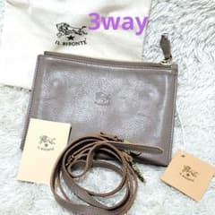 未使用 極美品 イルビゾンテ ショルダーバッグ レザー クラッチバッグ 3way 未使用 極美品 イルビゾンテ ショルダーバッグ レザー クラッチバッグ