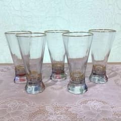 グラス 5客セット（金縁 八角形カットガラス）のサムネイル