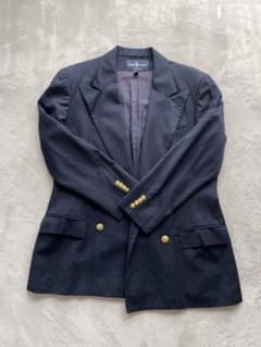 希少❗️ラルフローレン 紺ブレ ダブル 金ボタン L XL 濃紺 ネイビー