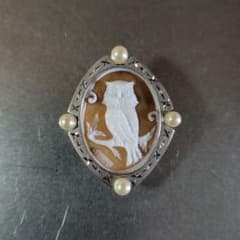 ブローチ　ペンダントトップ　2way　K18　K14　WG　シェルカメオ　真珠 ブローチ ペンダントトップ 2way K18 K14 WG シェルカメオ 真珠 - メルカリ