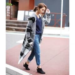 チェックロングニットガウンのサムネイル